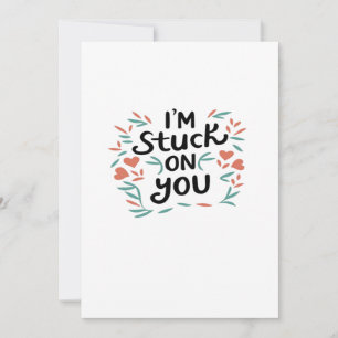 Cartão De Festividades Estou Preso Em Você Valentines Texto Preto Desi Mí