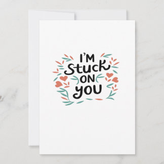 Cartão De Festividades Estou Preso Em Você Valentines Texto Preto Minimal