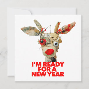 Cartão De Festividades Estou Pronto Para Um Novo Ano renque lindo engraça