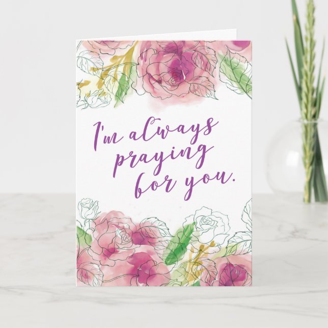 Cartão De Festividades Estou sempre a orar por ti (Frente)
