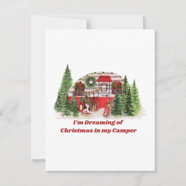 Cartão De Festividades Estou Sonhando de Natal no Meu Trailer em um (Frente)