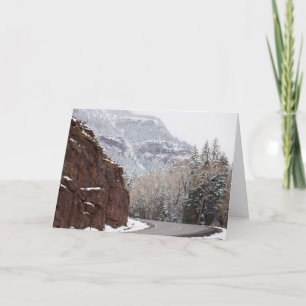 Cartão De Festividades estrada curva de neve