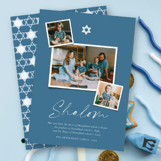 Cartão De Festividades Estrela Branca De David 3 Foto Simples Hanukkah