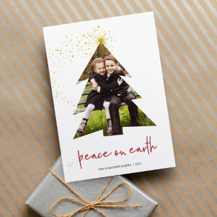 Cartão De Festividades Estrela brilhante Peace On Earth Photo