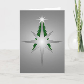 Cartão De Festividades Estrela de Belém da Árvore de Natal (Prata)