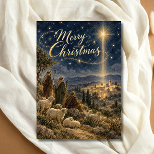 Cartão De Festividades Estrela de Belém Pastores Religiosos Natal