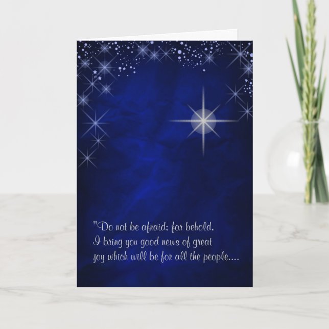 Cartão De Festividades Estrela de Belém Primeiro Natal (Frente)