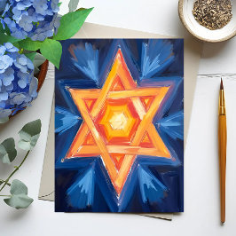 Cartão De Festividades Estrela de David Hanukkah Judaico
