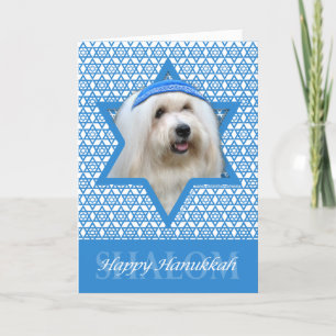Cartão De Festividades Estrela de Hanukkah de David - Coton de Tulear