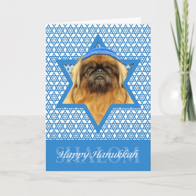 Cartão De Festividades Estrela de Hanukkah de David - Pekingese - Pebbles (Frente)