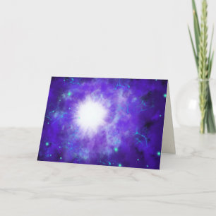 Cartão De Festividades Estrela de Maravilha Roxa Natal Design de Arte Mod
