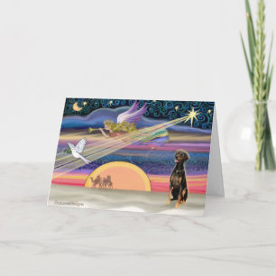 Cartão De Festividades Estrela de Natal - Doberman (natural)