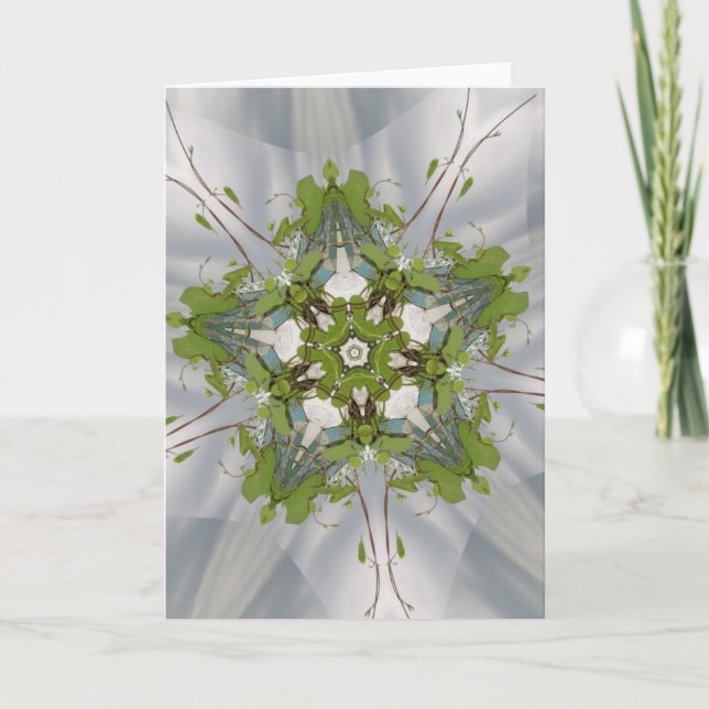 Cartão De Festividades Estrela de Natal Ivy Kaleidoscope (Frente)