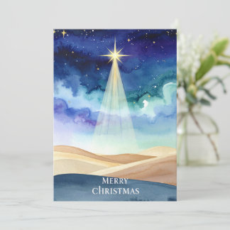 Cartão De Festividades Estrela do Céu Noturno de Belém Feliz Natal Férias