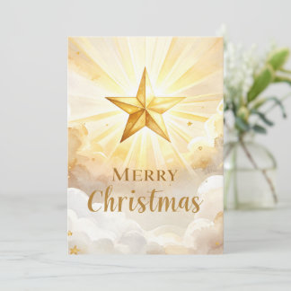 Cartão De Festividades Estrela Dourada de Belém Feliz Natal Férias Boas F