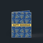 Cartão De Festividades Estrela Feliz de Hanukkah de David Cute Trendy<br><div class="desc">Feliz Hanukkah,  estrela de David,  Menorah,  fofo,  branco,  amarelo,  azul,  moda,  estrelas,  cartão de velas.</div>