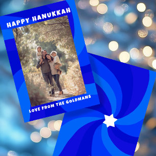 Cartão De Festividades Estrela Nadada Moderna de David HAPPY HANUKKAH PER
