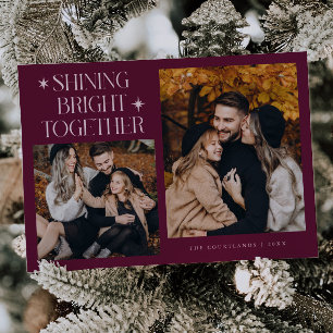 Cartão De Festividades Estrelas Brilhantes Cintilantes Feriado Multifotog