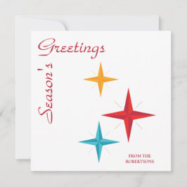 Cartão De Festividades Estrelas de Mod, Natal Moderno do Século Médio