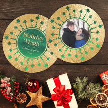 Estrelas de Natal Festivas: Verde e Dourado