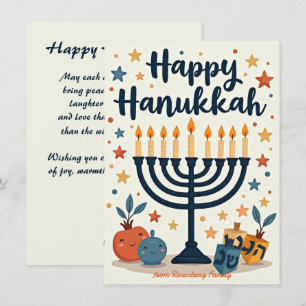 Cartão De Festividades Estrelas Doces de Hanukkah & Sorrisos de Dreidel