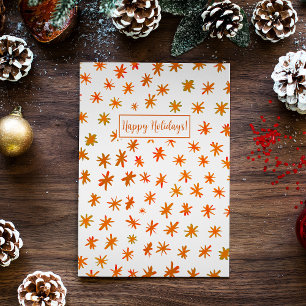 Cartão De Festividades Estrelas em aquarela - laranja