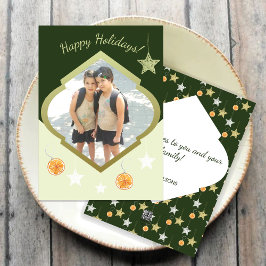 Cartão De Festividades Estrelas Personalizadas Modernas E Foto De Cor De