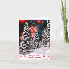 Cartão De Festividades Estrelas Tradicionais Árvores Neves