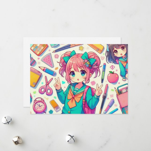 Cartão De Festividades estudante de animação (Frente/Verso In Situ)