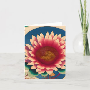 Cartão De Festividades Estudo Chrysanthemum E no Estilo Japonês