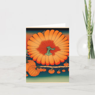 Cartão De Festividades Estudo da Abóbora - Estilo Japonês AI - E