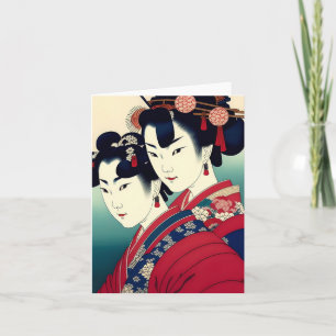 Cartão De Festividades Estudo Geisha C em Estilo Japonês