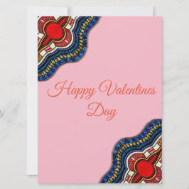 Cartão De Festividades Ethnic African Dashiki Lace Valentines Day Card