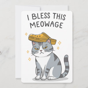 Cartão De Festividades Eu Abençoo Este Casamento Meowage Piada de Gato Ca