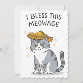 Cartão De Festividades Eu Abençoo Este Meowage Casamento Divertido de Gat