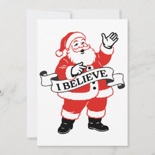 Cartão De Festividades Eu Acredito no Papai Noel - Arte Vintage