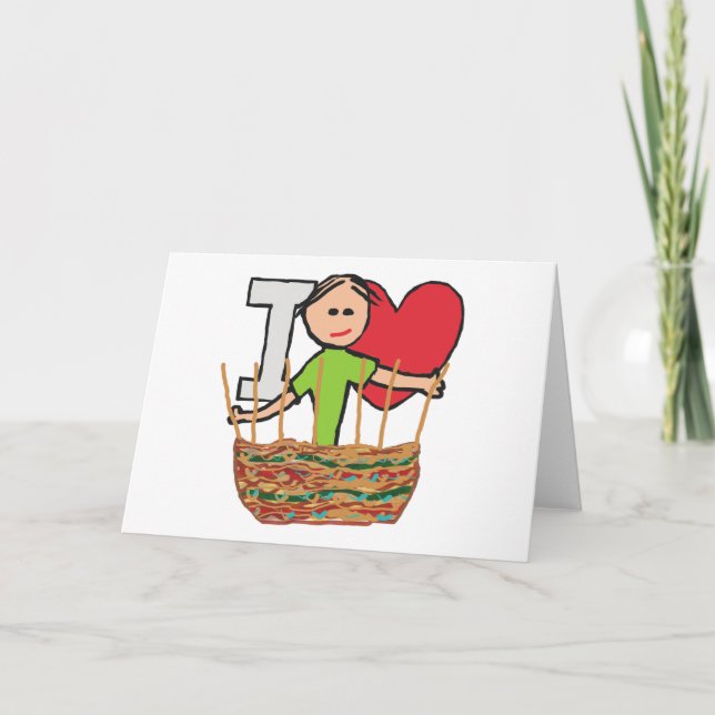 Cartão De Festividades Eu Adoro Fritação De Cesta (Frente)