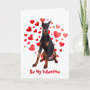 Cartão De Festividades Eu Adoro Você Cachorro Doberman Pinscher Dia dos N