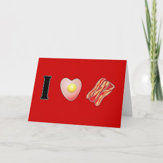 Cartão De Festividades Eu amo Bacon... e eu te amo Namorados