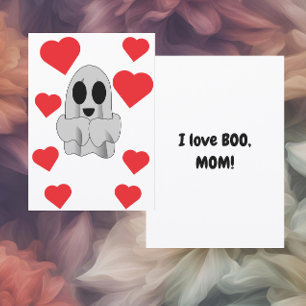 Cartão De Festividades Eu Amo BOO Mamãe Flat