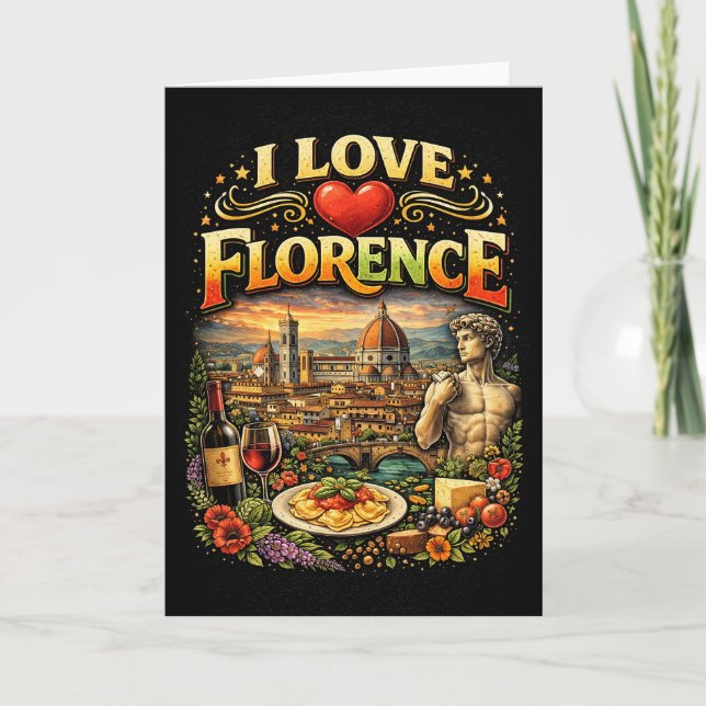 Cartão De Festividades Eu Amo Florença (Frente)