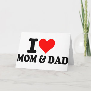 Cartão De Festividades Eu amo mãe e pai