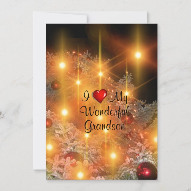 Cartão De Festividades Eu Amo Meu Maravilhoso neto (Frente)