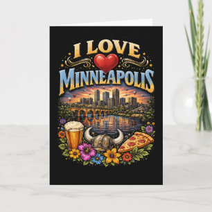 Cartão De Festividades Eu Amo Minneapolis