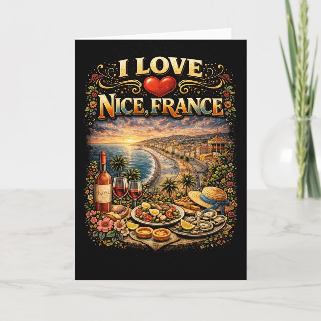 Cartão De Festividades Eu Amo Nice (Frente)