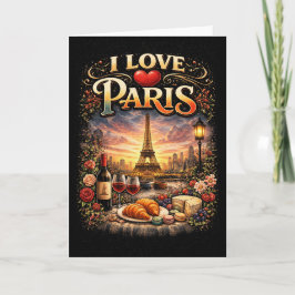 Cartão De Festividades Eu Amo Paris