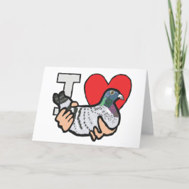 Cartão De Festividades Eu Amo Pombos