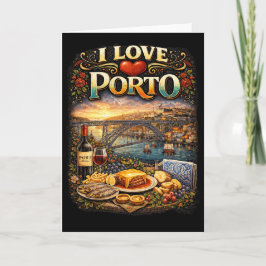 Cartão De Festividades Eu Amo Porto