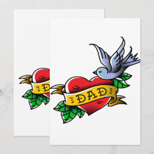 Cartão De Festividades Eu Amo Tatuagem do Papai Presente Perfeito para o 