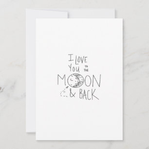 Cartão De Festividades Eu Amo Você Até a Lua e de Volta Assinatura Amor D